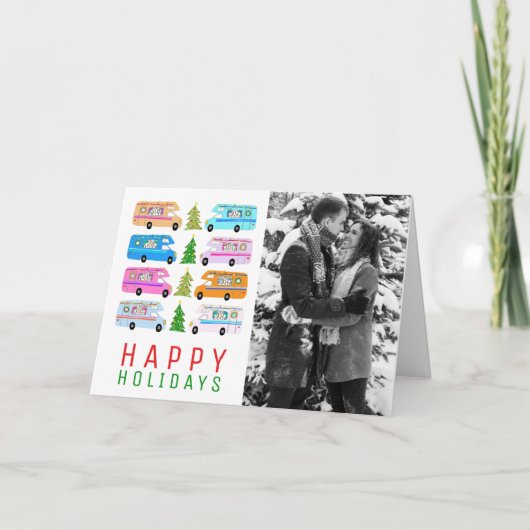 Cute kerstmis RV CUSTOM PHOTO Holiday Card Kaart (Voorkant)
