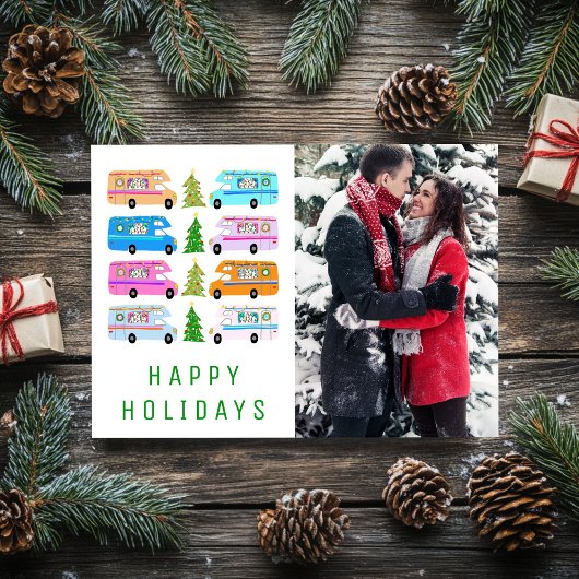 Cute kerstmis RV CUSTOM PHOTO Holiday Card Kaart