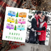 Cute kerstmis RV CUSTOM PHOTO Holiday Card Kaart