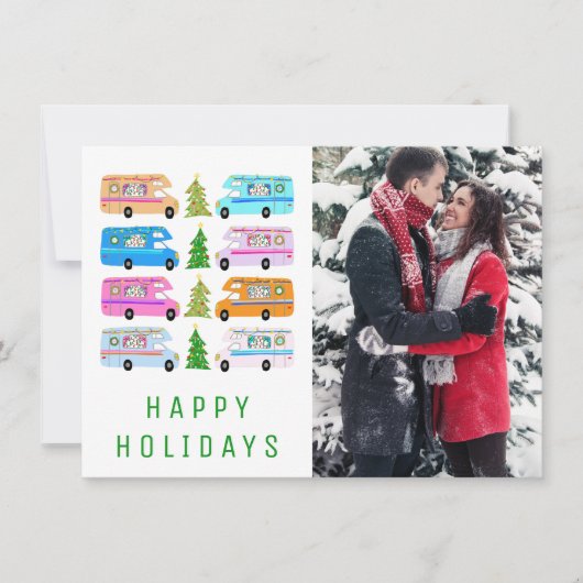 Cute kerstmis RV CUSTOM PHOTO Holiday Card Kaart (Voorkant)