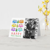 Cute kerstmis RV CUSTOM PHOTO Holiday Card Kaart (Gele Bloem)