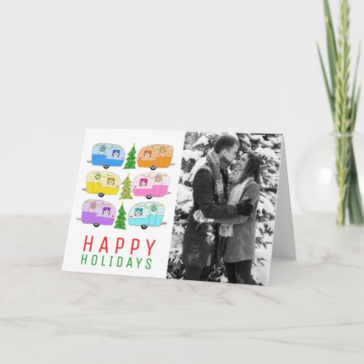 Cute kerstmis RV CUSTOM PHOTO Holiday Card Kaart (Voorkant)