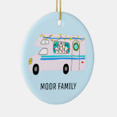 Cute kerstmis RV Holiday CUSTOM Keramisch Ornament (Rechts)