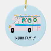 Cute kerstmis RV Holiday CUSTOM Keramisch Ornament (Voorkant)