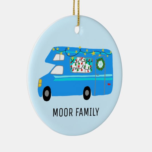 Cute kerstmis RV Holiday CUSTOM Keramisch Ornament (Rechts)