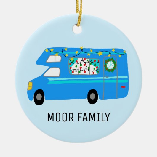Cute kerstmis RV Holiday CUSTOM Keramisch Ornament (Voorkant)