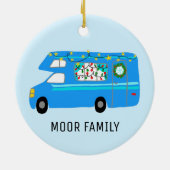 Cute kerstmis RV Holiday CUSTOM Keramisch Ornament (Achterkant)