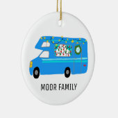Cute kerstmis RV Holiday CUSTOM Keramisch Ornament (Rechts)