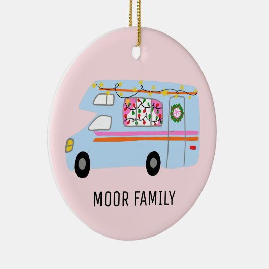 Cute kerstmis RV Holiday CUSTOM Keramisch Ornament (Rechts)