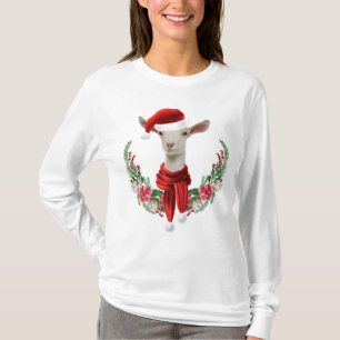 Cute Kerstmis Saanen Goat Kind met Wreater T-shirt