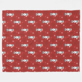 Cute Kerstmis Schnauzer Dog Snowflake Pattern Red Fleece Deken (Voorkant (Horizontaal))