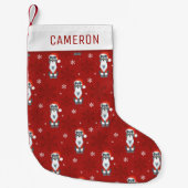 Cute Kerstmis Schnauzer Dog Snowflake Pattern Red Kleine Kerstsok (Voorkant)