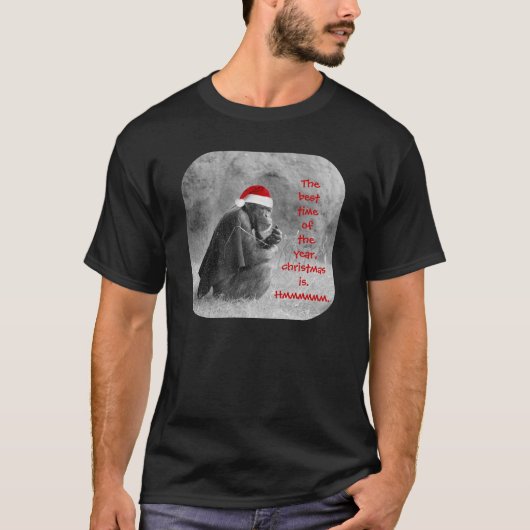 Cute Kerstmis Shirt "Yoda-like" Chimp! (Voorkant)