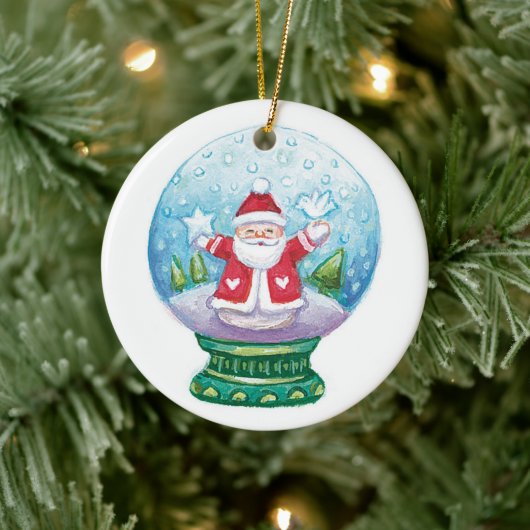 Cute Kerstmis Sneeuwbol Sint, Ster, Vogel Keramisch Ornament (Boom)