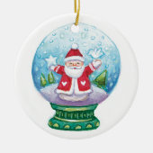 Cute Kerstmis Sneeuwbol Sint, Ster, Vogel Keramisch Ornament (Voorkant)