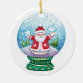 Cute Kerstmis Sneeuwbol Sint, Ster, Vogel Keramisch Ornament (Achterkant)