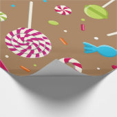Cute Kerstmis Snoep Pattern Cadeaupapier (Hoek)