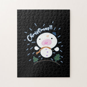 Cute Kerstmis Snowboy Legpuzzel