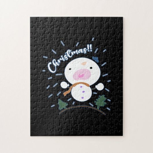 Cute Kerstmis Snowboy Legpuzzel (Verticaal)