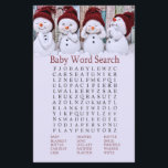 Cute Kerstmis Snowman Baby shower Word Search<br><div class="desc">Snowman Baby shower Word Search Game</div>