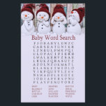 Cute Kerstmis Snowman Baby shower Word Search<br><div class="desc">Snowman Baby shower Word Search Game</div>