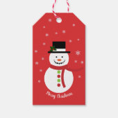 Cute Kerstmis Snowman Gift Labels Cadeaulabel (Voorkant)