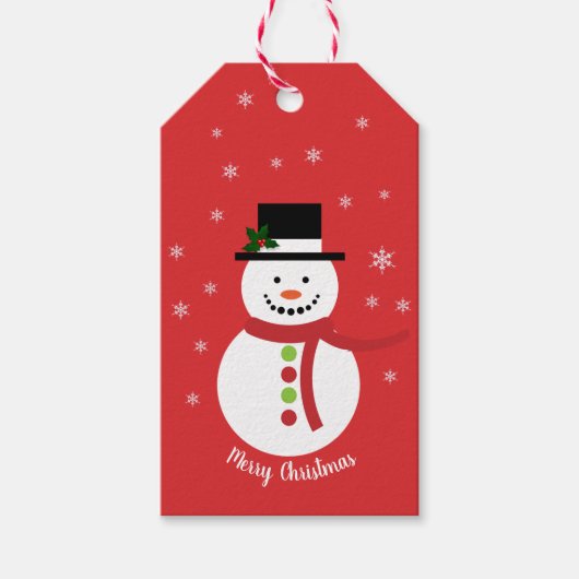 Cute Kerstmis Snowman Gift Labels Cadeaulabel (Voorkant)