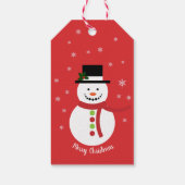 Cute Kerstmis Snowman Gift Labels Cadeaulabel (Achterkant)