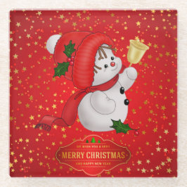 Cute Kerstmis Snowman Glass Onderzetter Glazen Onderzetter