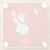 Cute Kerstmis Snowman Glass Onderzetter Glazen Onderzetter (Achterkant)