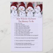 Cute Kerstmis Snowman hoe goed je het spel kent (Voorkant)