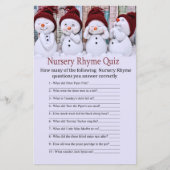 Cute Kerstmis Snowman Nursery Rhyme Quiz game (Voorkant)