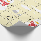 Cute Kerstmis Snowman Pattern Cadeaupapier (Hoek)