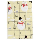 Cute Kerstmis Snowman Pattern Medium Cadeauzakje (Voorkant)