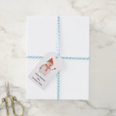 Cute Kerstmis Snowman Persoonlijk Cadeaulabel (Met Touw)