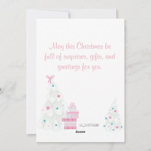 Cute Kerstmis Snowman Pink en Mint Feestdagenkaart (Achterkant)