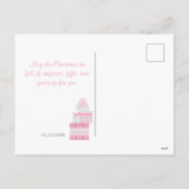 Cute Kerstmis Snowman Pink en Mint Feestdagenkaart (Achterkant)