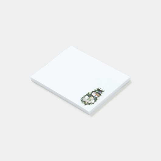 Cute Kerstmis Snowman Post-it Notes (Schuin)