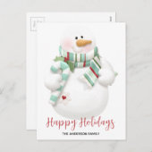 Cute Kerstmis Snowman Prettige feestdagen (Voorkant / Achterkant)