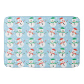 Cute Kerstmis Snowman Snowflake Pattern Badmat (Voorkant)