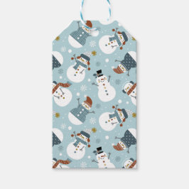 Cute Kerstmis Snowmen Cadeaulabel