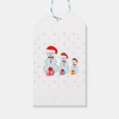 Cute Kerstmis Snowmen Cadeaulabel (Voorkant)