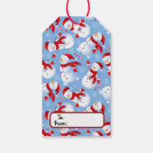 Cute Kerstmis Snowmen Cadeaulabel (Achterkant)