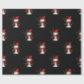 Cute Kerstmis Snowmen Cadeaupapier (Vlak)