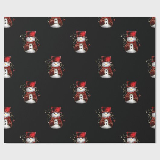 Cute Kerstmis Snowmen Cadeaupapier (Vlak)