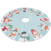 Cute Kerstmis Snowmen Fleece Kerstboom Rok (Gekanteld)