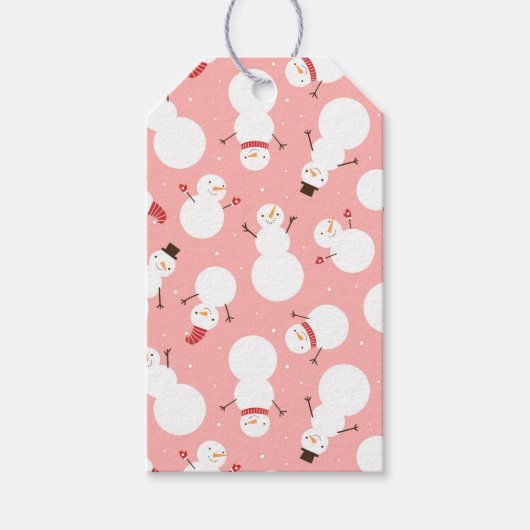 Cute Kerstmis Snowmen Gift Labels Cadeaulabel (Voorkant)