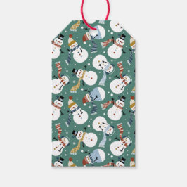 Cute Kerstmis Snowmen Gift Labels Cadeaulabel