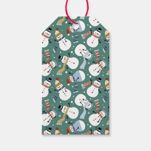 Cute Kerstmis Snowmen Gift Labels Cadeaulabel (Voorkant)