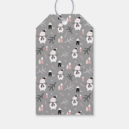 Cute Kerstmis Snowmen Gift Labels Cadeaulabel